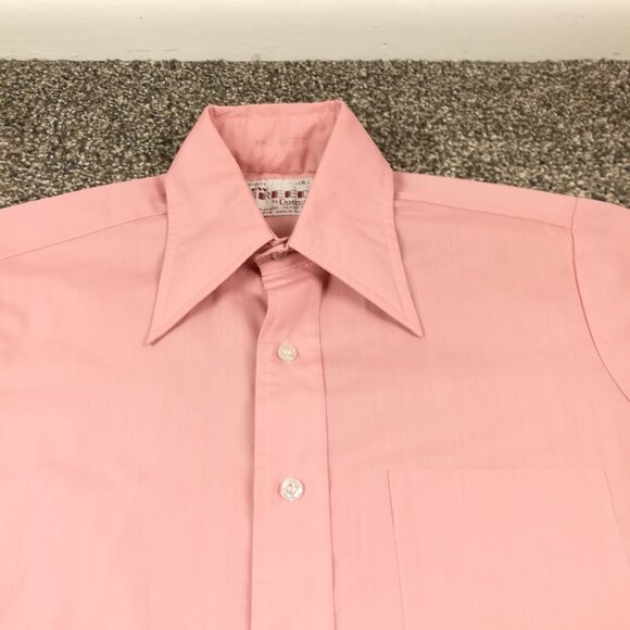 Vintage 70s Now Breed by Campus Shirt Non Iron Button Up Pink Mens Medium - Picture 2 of 8